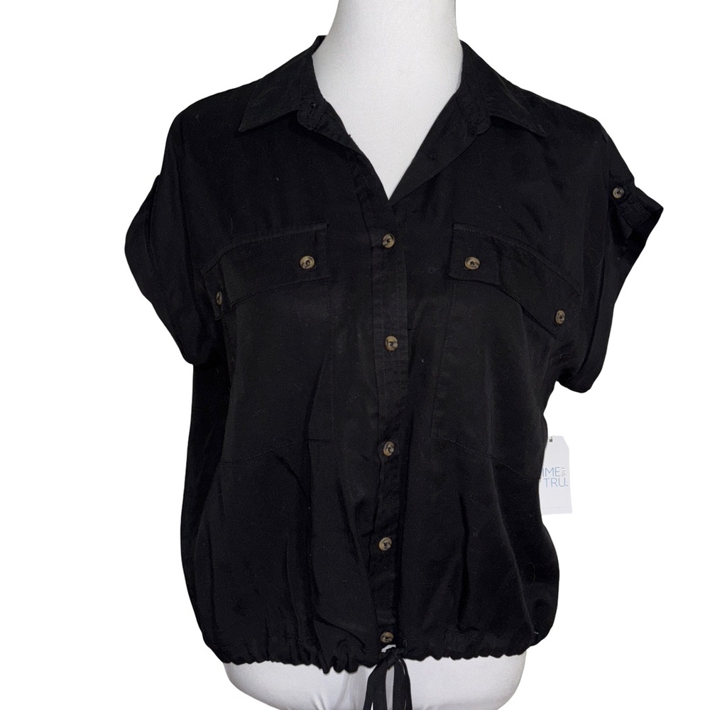 Time and Tru Black Button Down Shirt